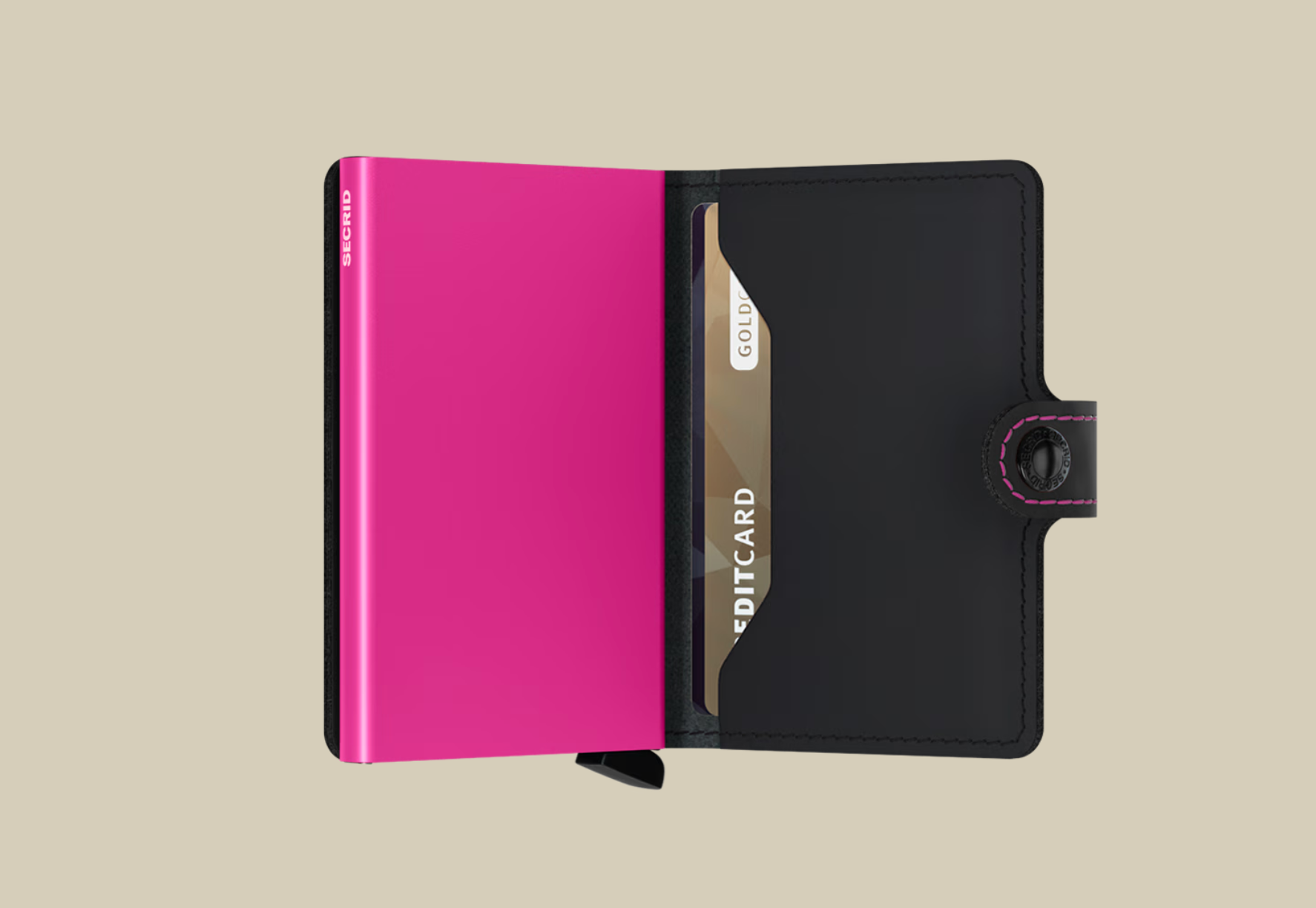 Secrid Miniwallet - Matte Black Fushsia