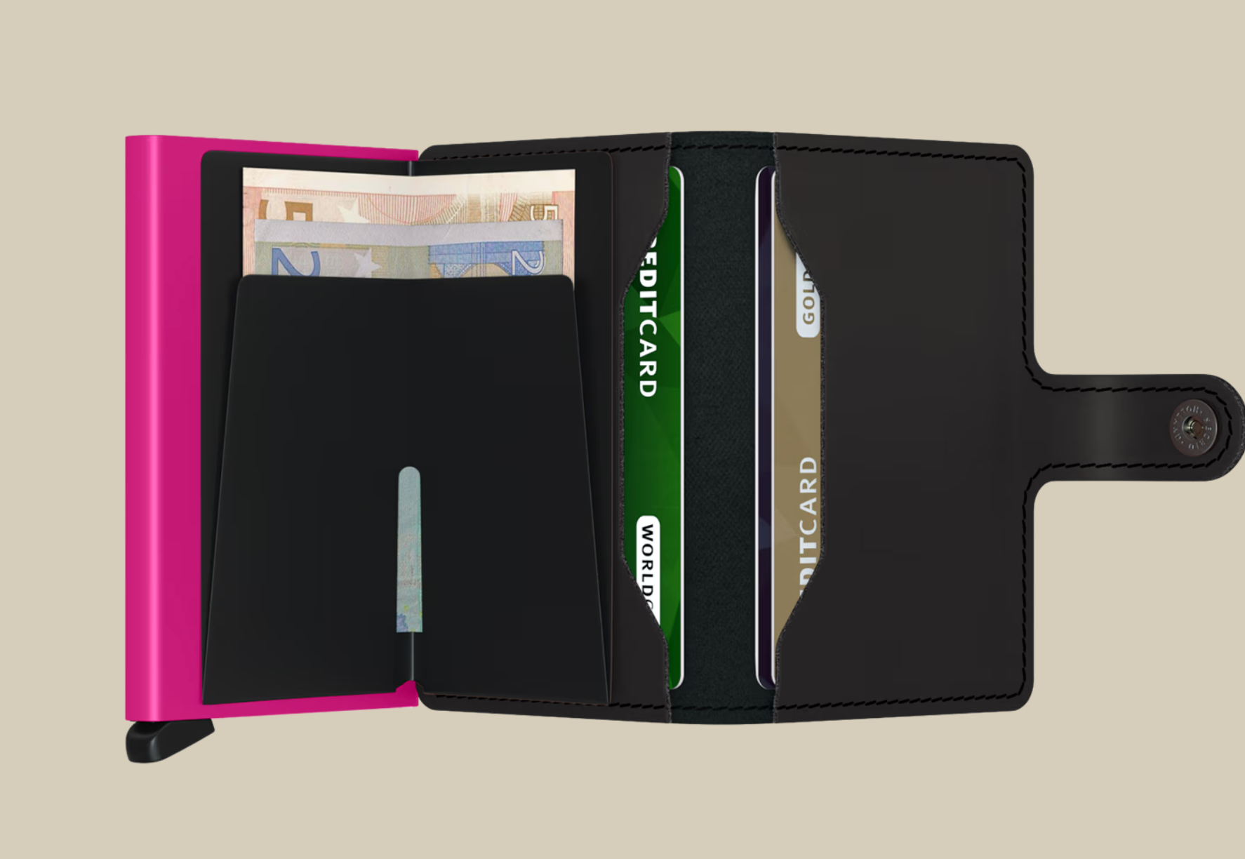 Secrid Miniwallet - Matte Black Fushsia