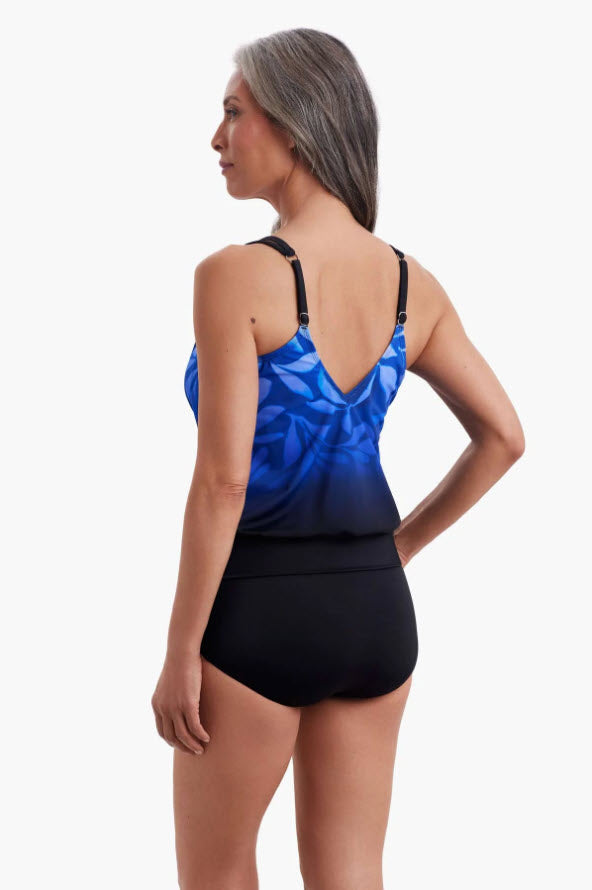 SHAPE SOLVER FADE AWAY V-NECK BLOUSON RING TANKINI TOP