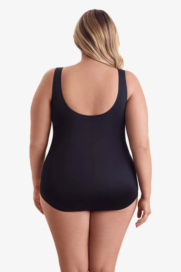 SHAPE SOLVER SECRET JUNGLE PLUS SIZE SHIRRED FRONT PRINCESS SEAM GIRL LEG ONE PIECE