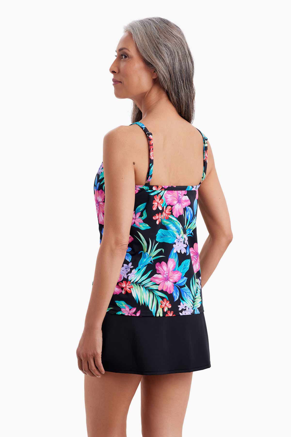 SHAPE SOLVER ISLAND HOPPING HIGH NECK TANKINI TOP