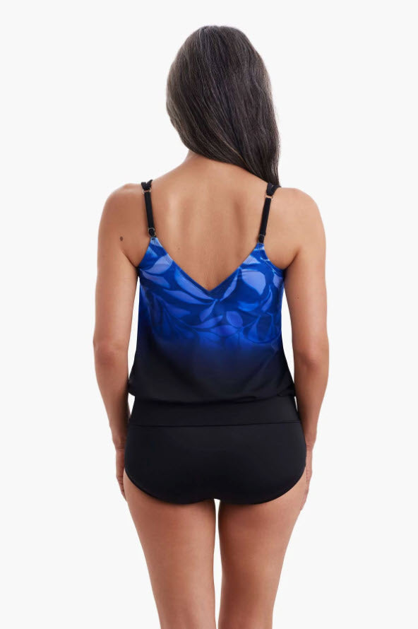 SHAPE SOLVER FADE AWAY V-NECK BLOUSON RING TANKINI TOP