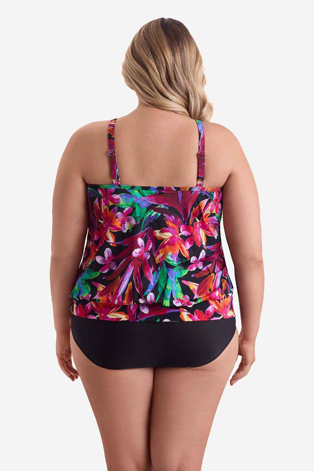 SHAPE SOLVER SECRET JUNGLE PLUS SIZE HIGH NECK BLOUSON TANKINI