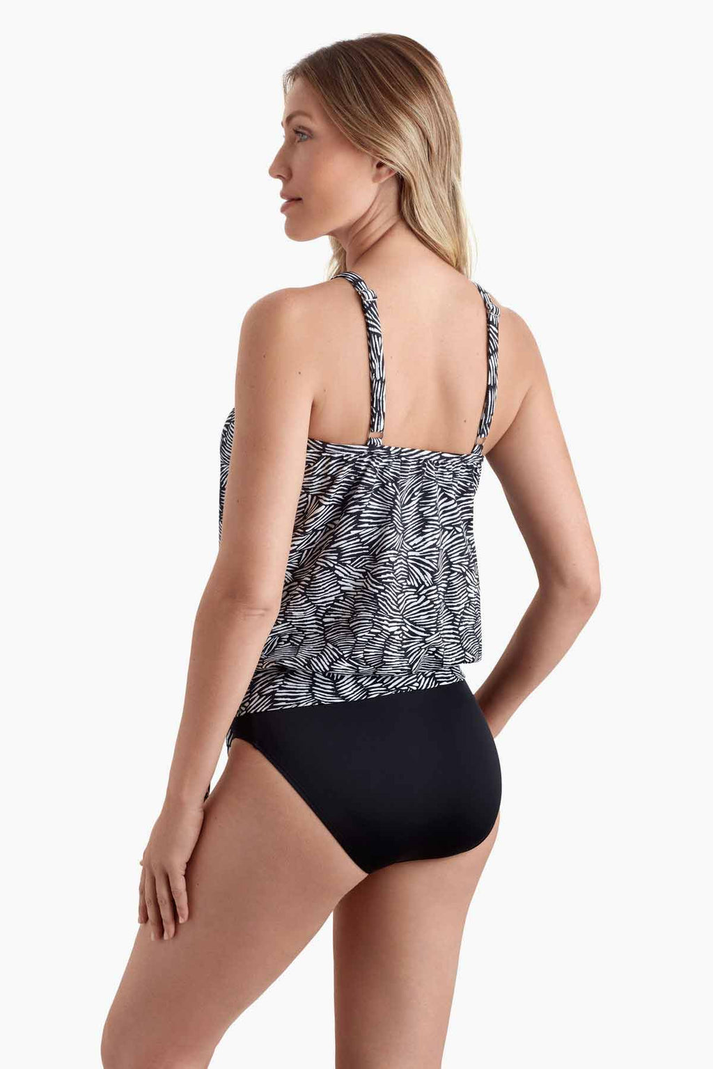 SHAPE SOLVER SHIFTING SHAPES HIGH NECK BLOUSON TANKINI TOP
