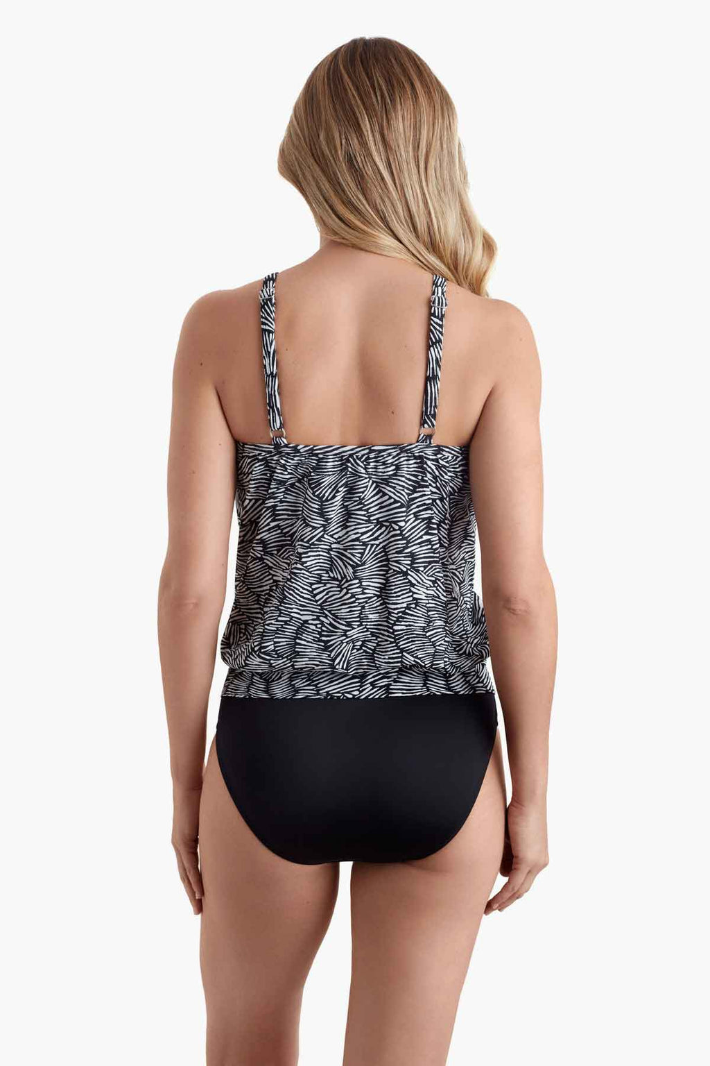 SHAPE SOLVER SHIFTING SHAPES HIGH NECK BLOUSON TANKINI TOP