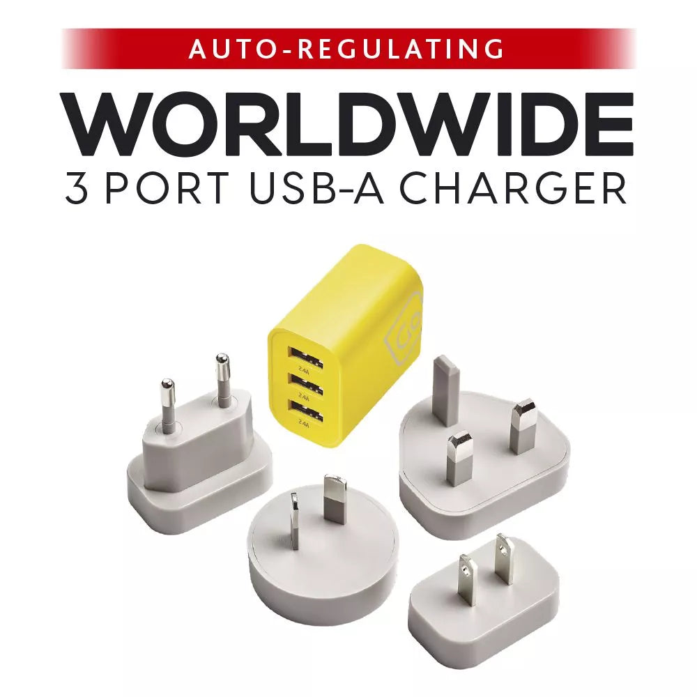 Design Go Worldwide 3 Port USB-A Charger