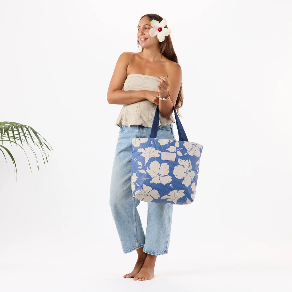 Aloha Day Tripper Beach Bag - Salina Tiny Stripe