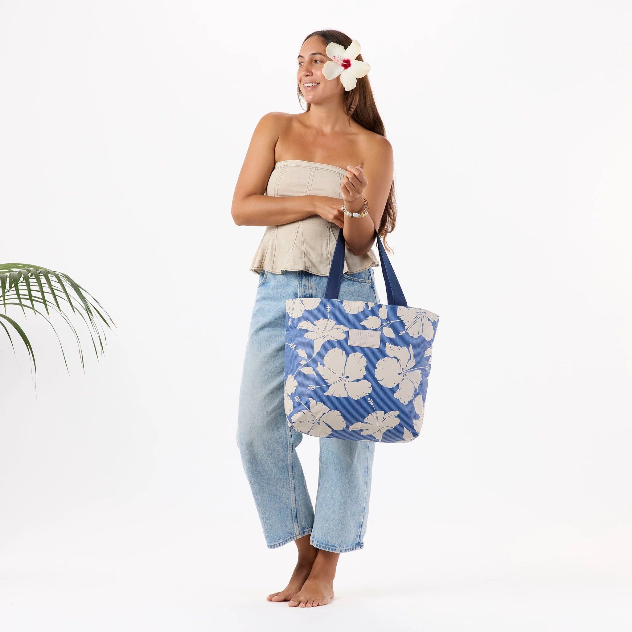 Aloha Day Tripper Beach Bag - Salina Tiny Stripe