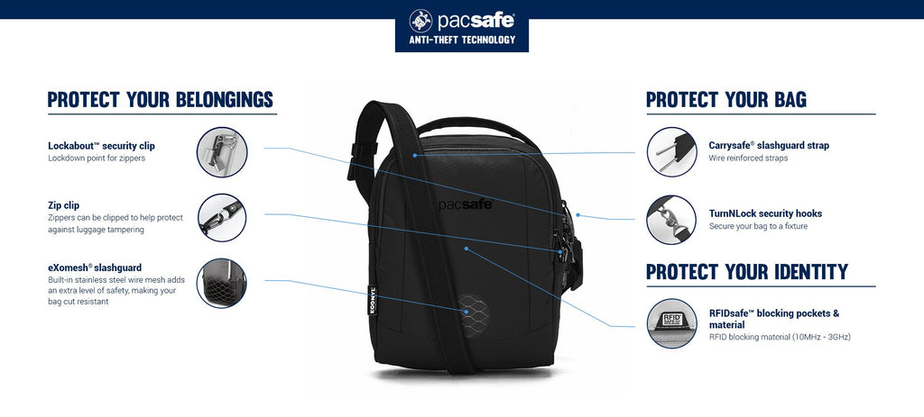 Pacsafe LS100 Anti-Theft Crossbody Bag