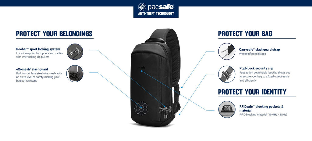 Pacsafe® V Tech anti-theft sling pack