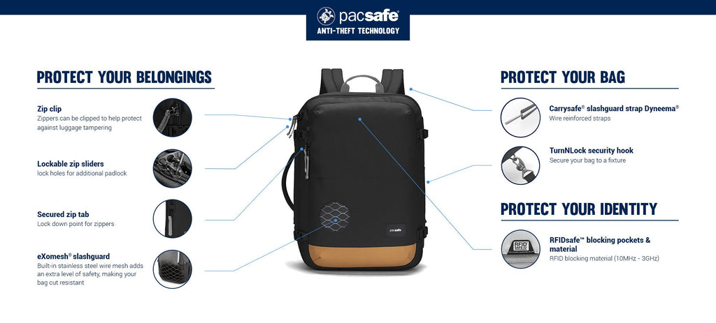 Pacsafe GO 34L Anti-Theft Carry On Backpack