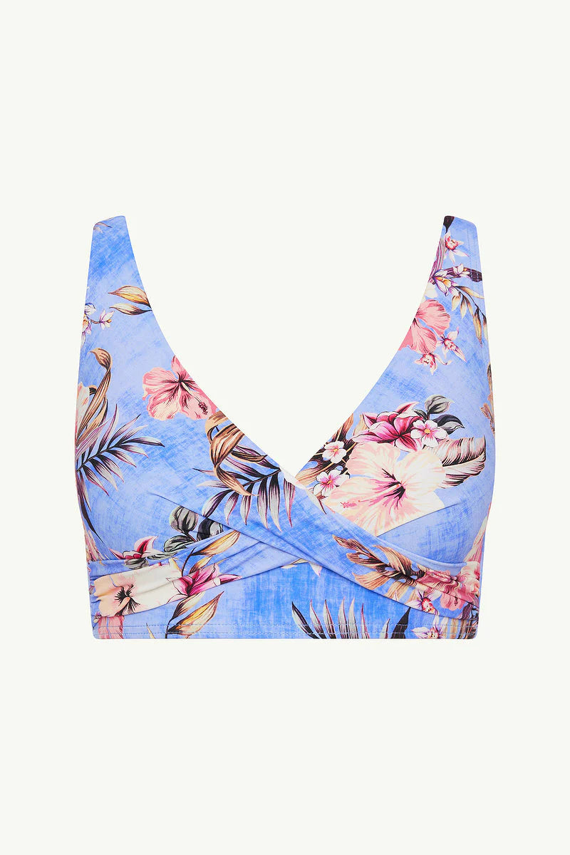 SEA LEVEL AUSTRALIA Blue Hawaii Cross Front Multifit Bra