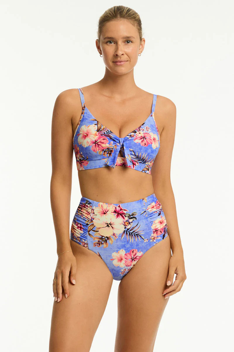 SEA LEVEL AUSTRALIA Blue Hawaii Tie Front DD/E Bralette