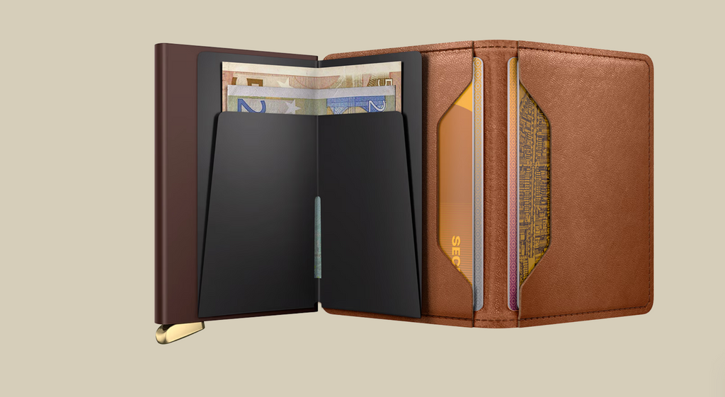 SECRID SLIM WALLET - EMBOSS LINES COGNAC