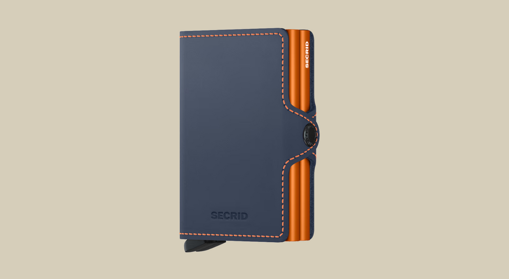 SECRID TWIN WALLET - MATTE NIGHT BLUE & ORANGE