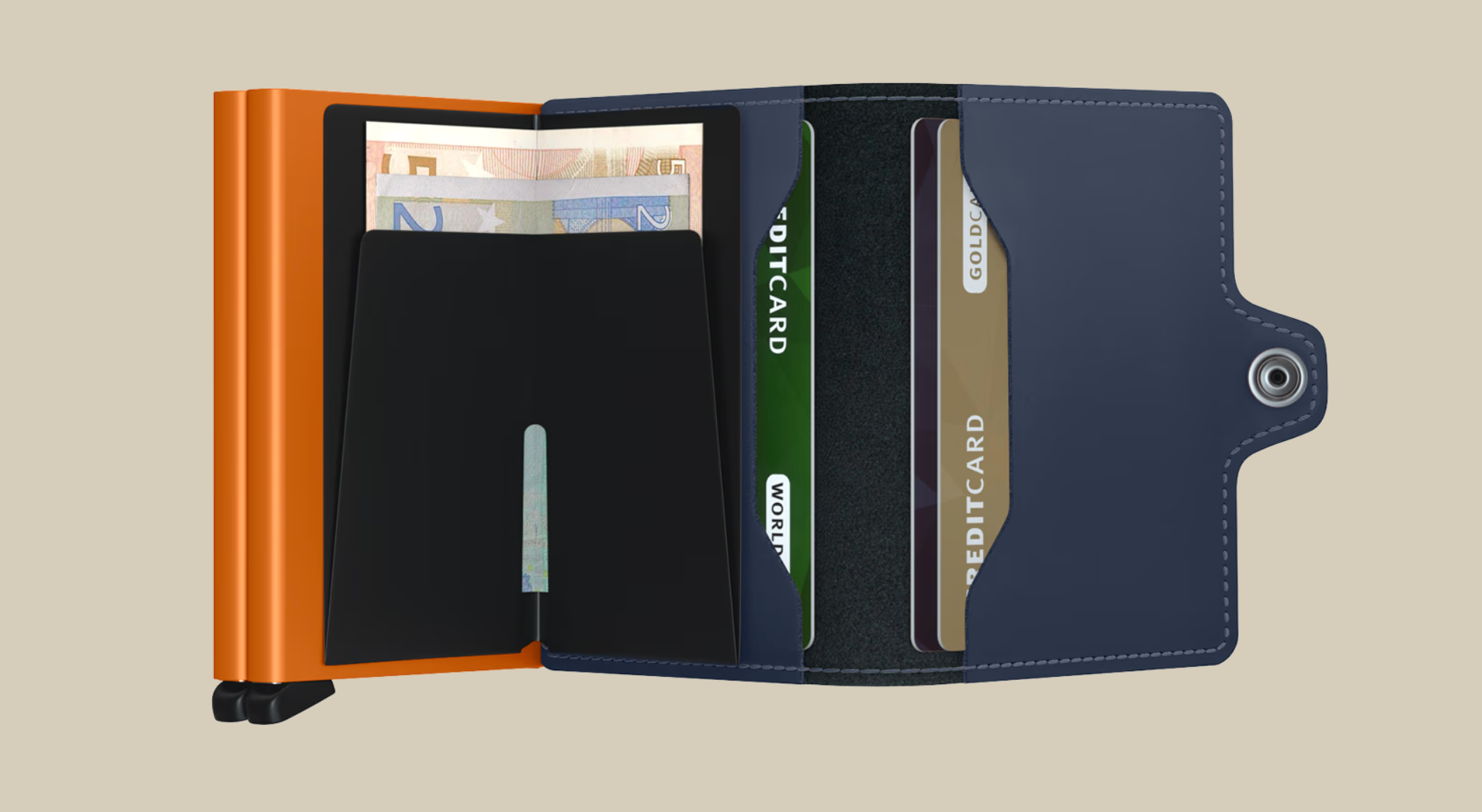 SECRID TWIN WALLET - MATTE NIGHT BLUE & ORANGE