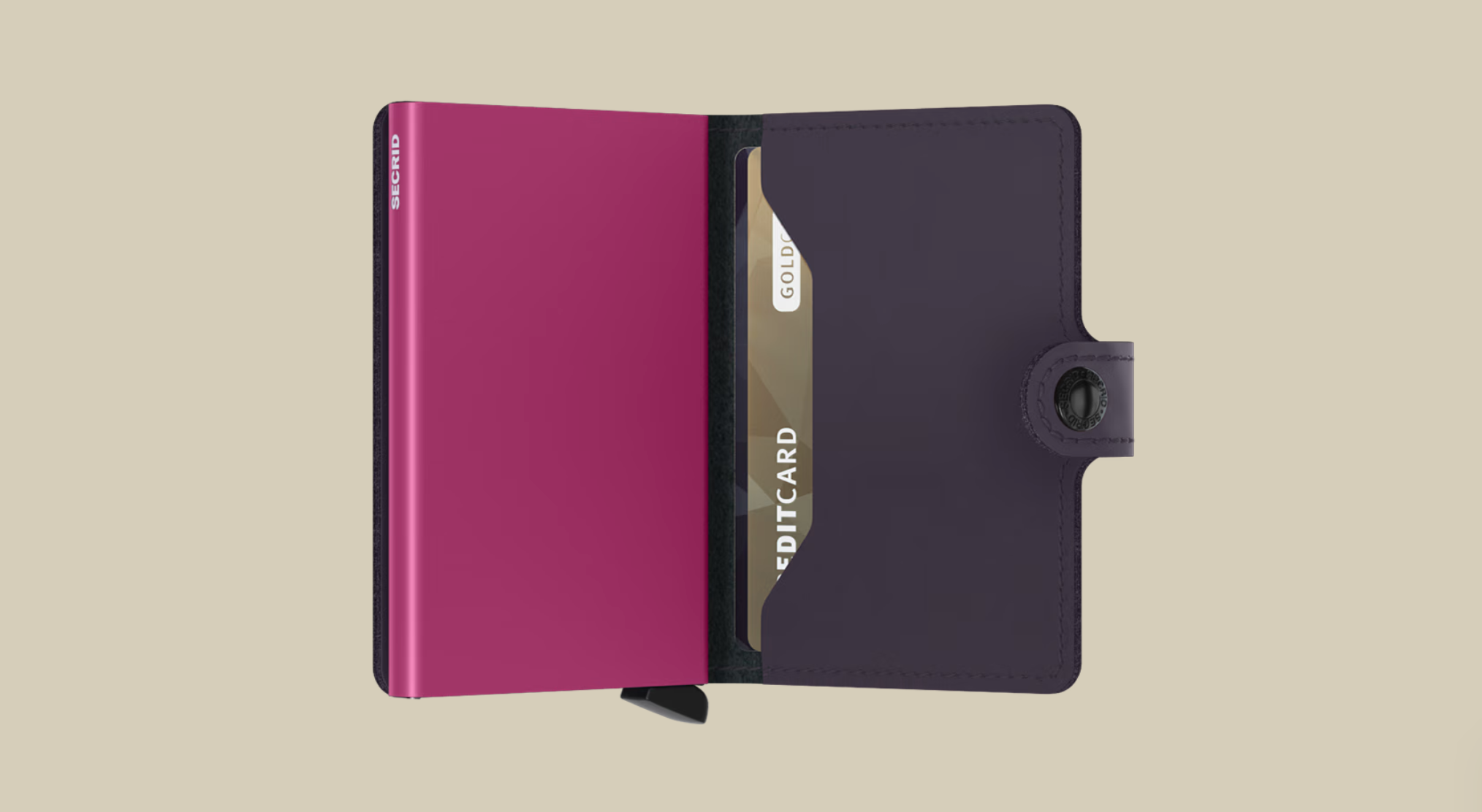SECRID MINI WALLET - MATTE DARK PURPLE FUSHIA