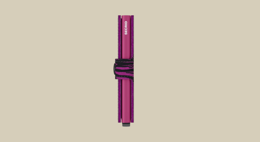 SECRID MINI WALLET - ZEBRA FUSHIA