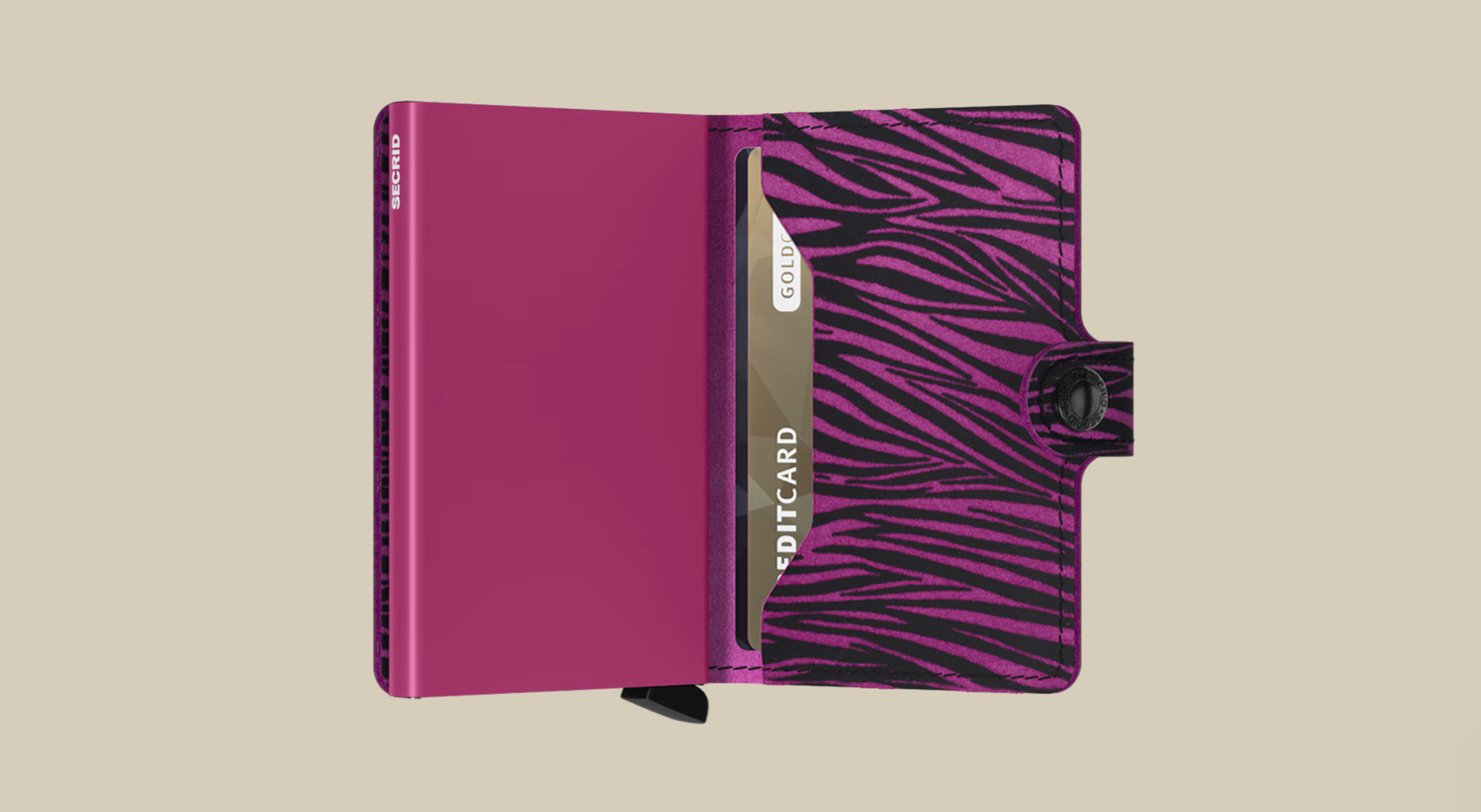 SECRID MINI WALLET - ZEBRA FUSHIA