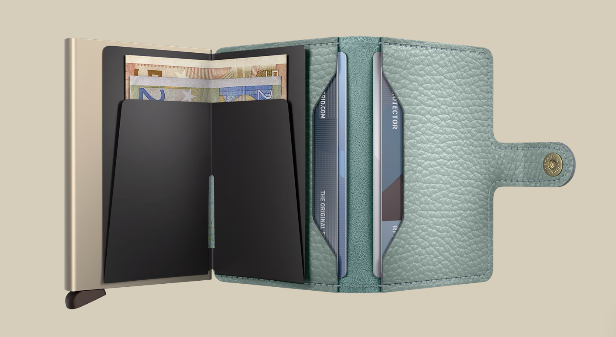 SECRID MINI WALLET - PEBBLE SEA GREEN