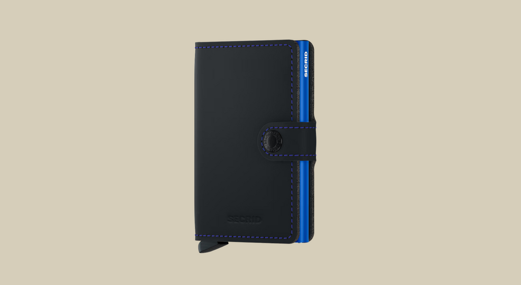 SECRID MINI WALLET -  MATTE BLACK & BLUE
