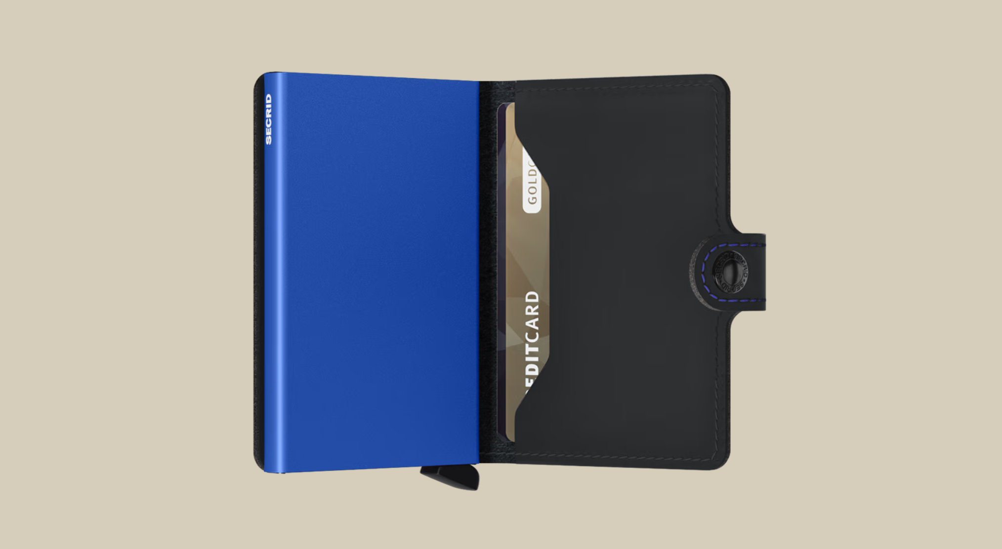 SECRID MINI WALLET -  MATTE BLACK & BLUE