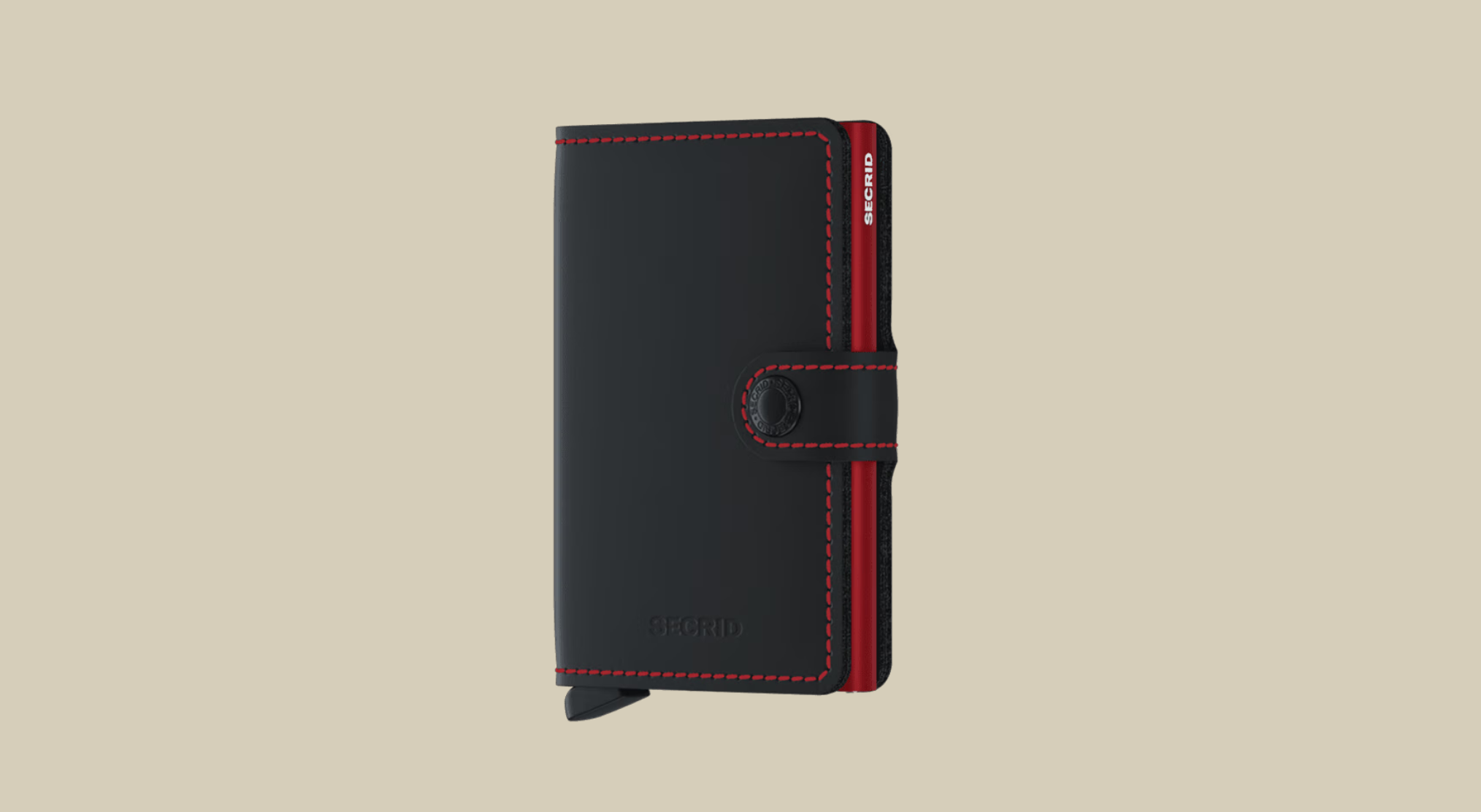 SECRID MINI WALLET - MATTE BLACK & RED