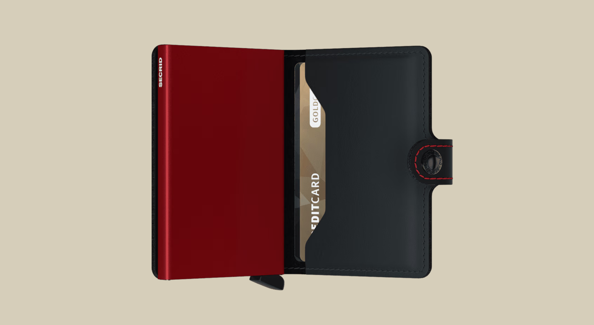 SECRID MINI WALLET - MATTE BLACK & RED