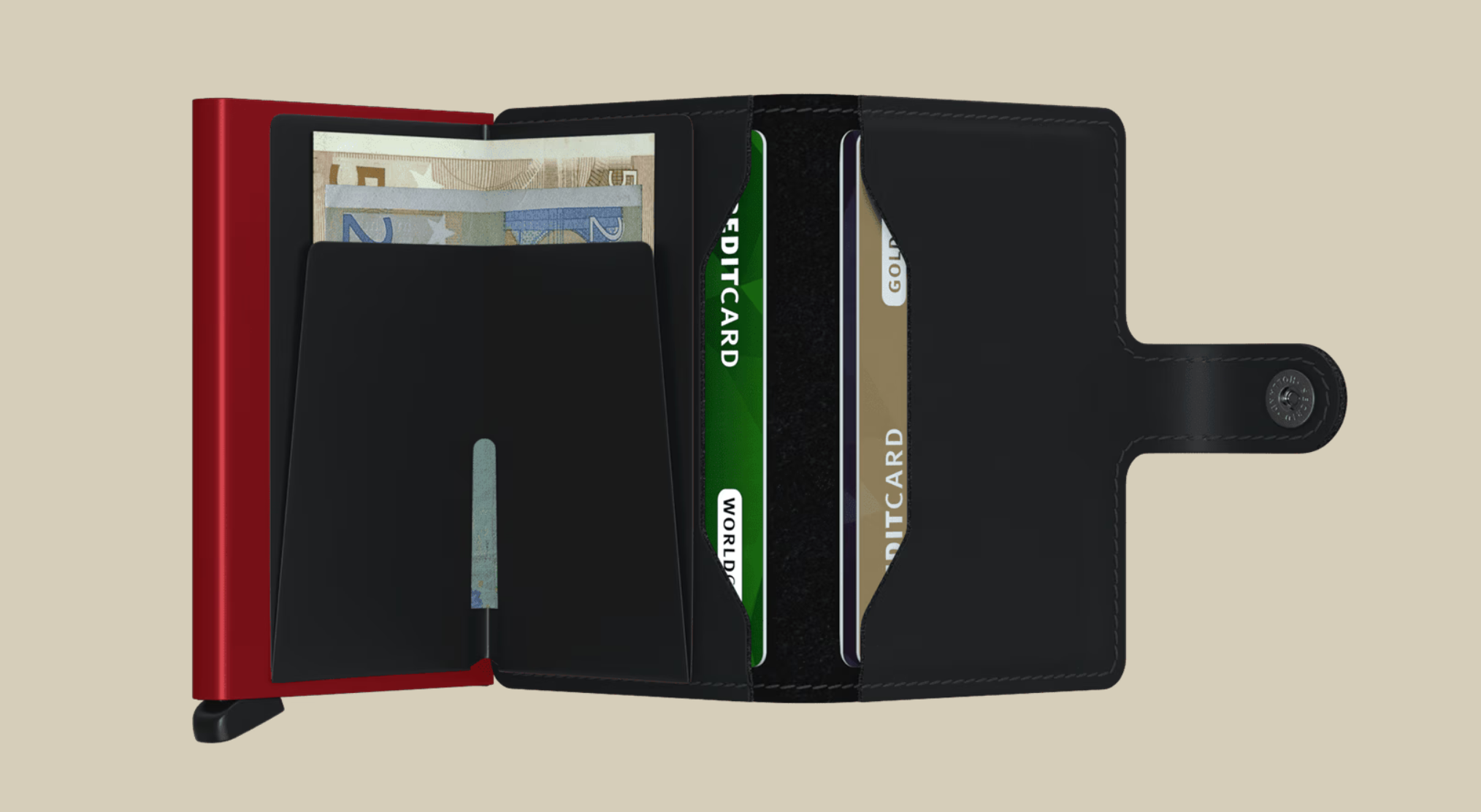 SECRID MINI WALLET - MATTE BLACK & RED