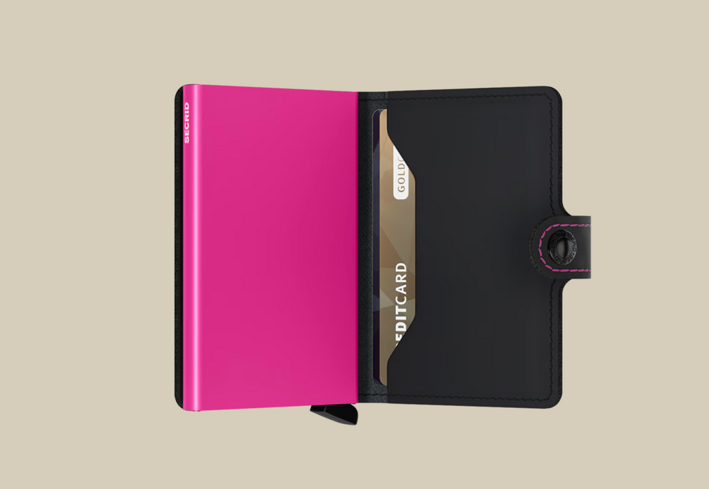 Secrid Miniwallet - Matte Black Fushsia