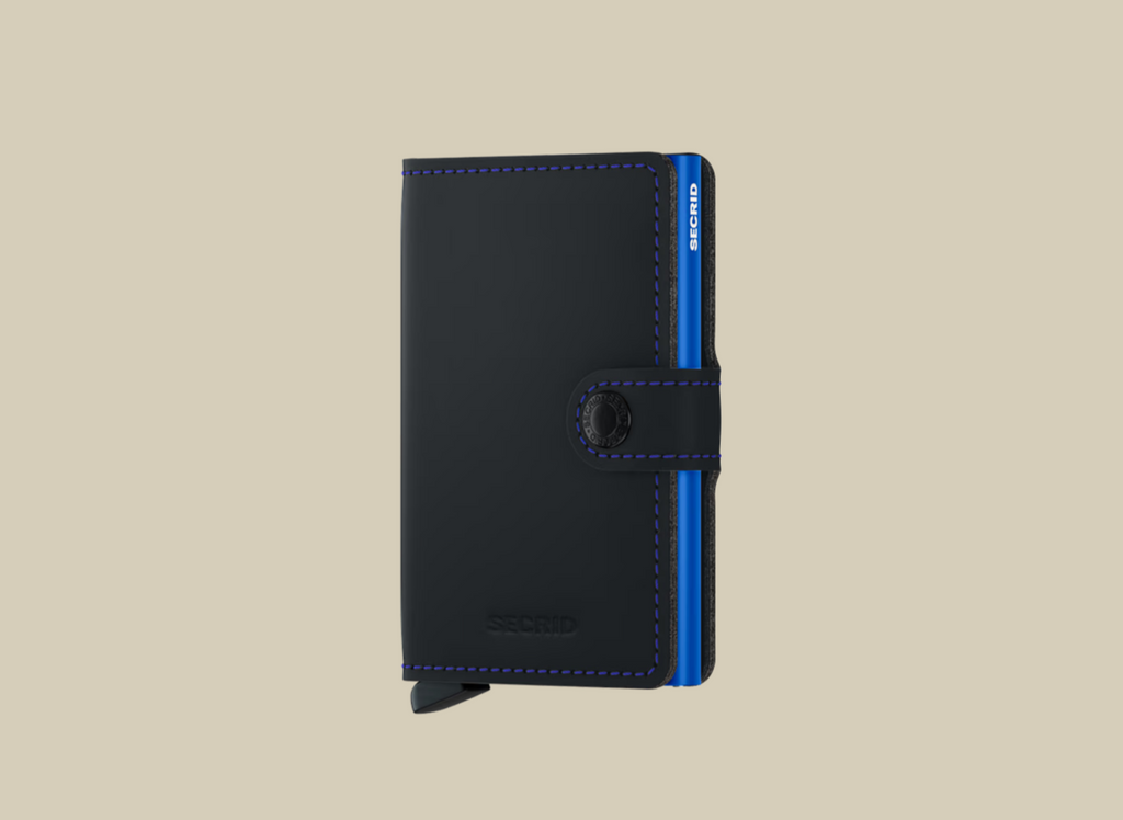 Secrid Miniwallet - Matte Black & Blue