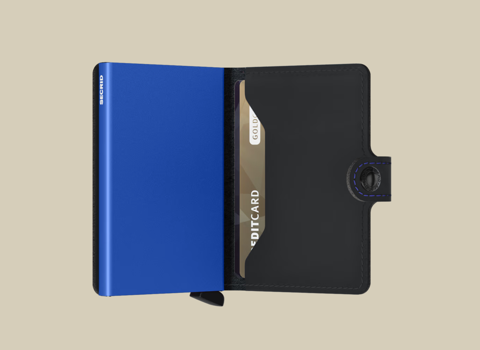 Secrid Miniwallet - Matte Black & Blue