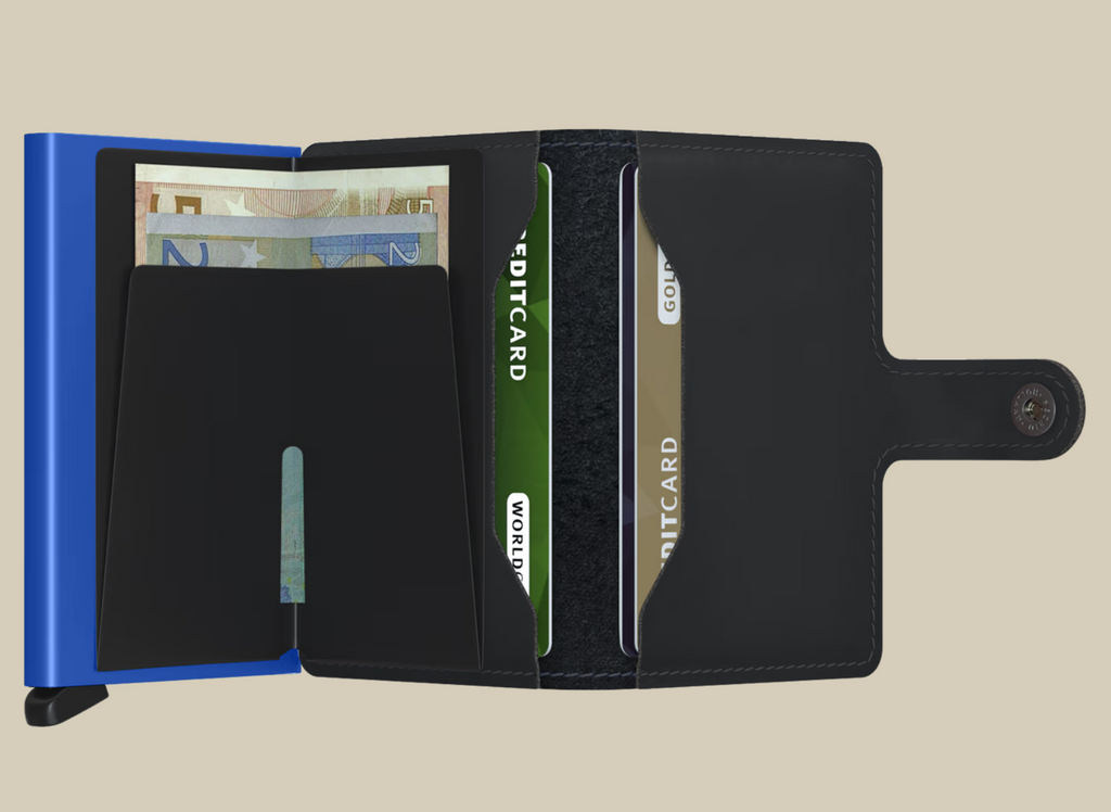 Secrid Miniwallet - Matte Black & Blue