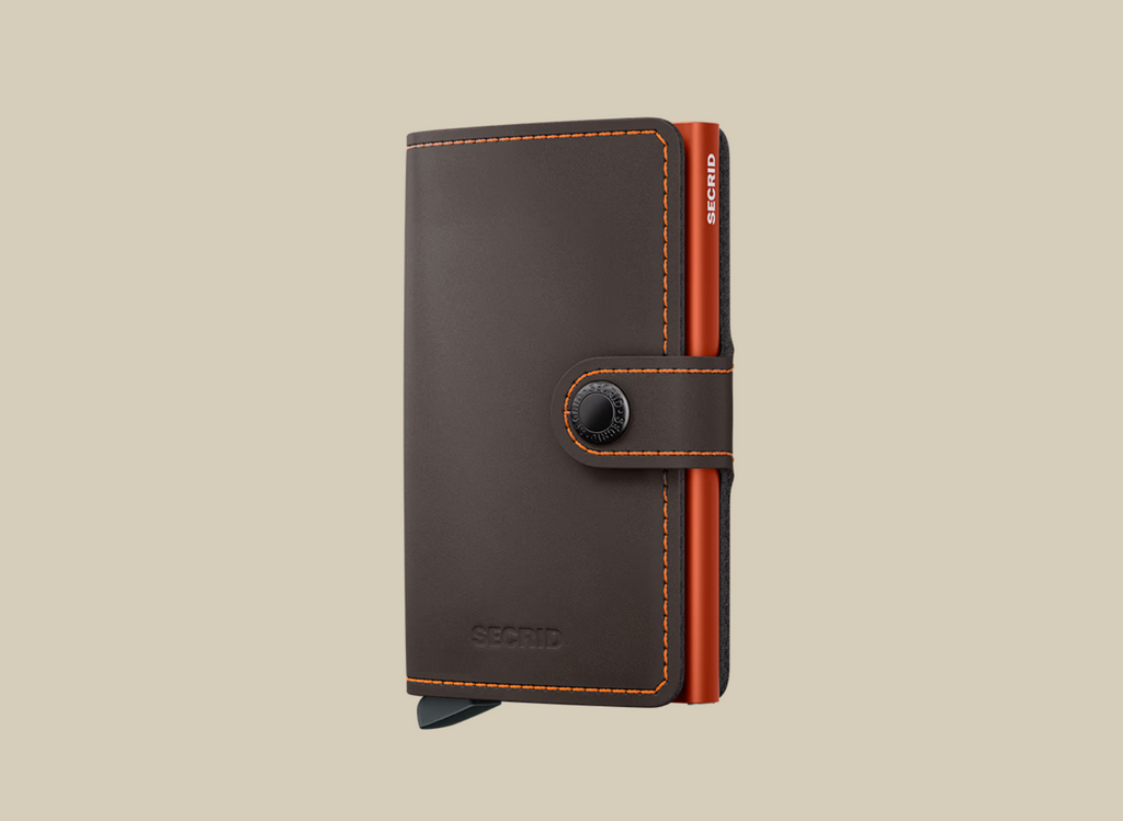 Secrid Miniwallet - Matte Truffle & Orange