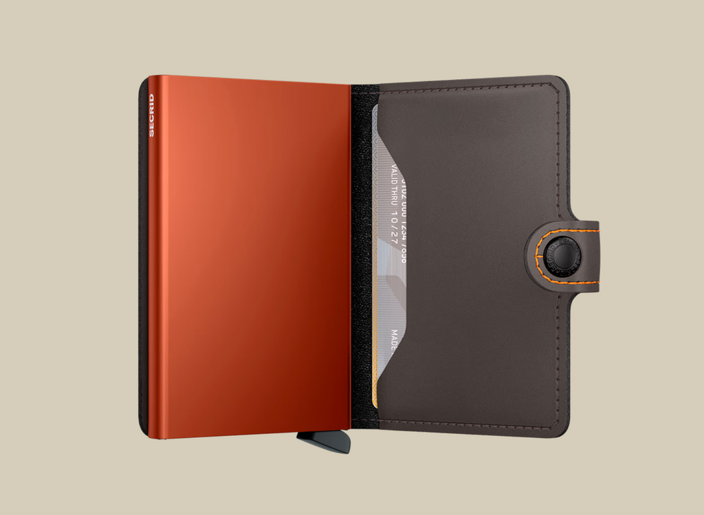 Secrid Miniwallet - Matte Truffle & Orange