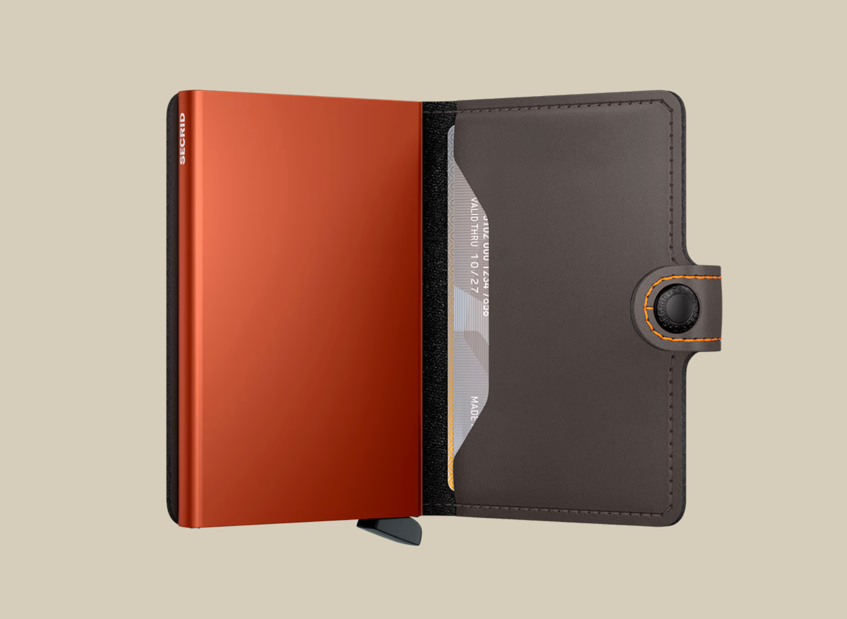 Secrid Miniwallet - Matte Truffle & Orange