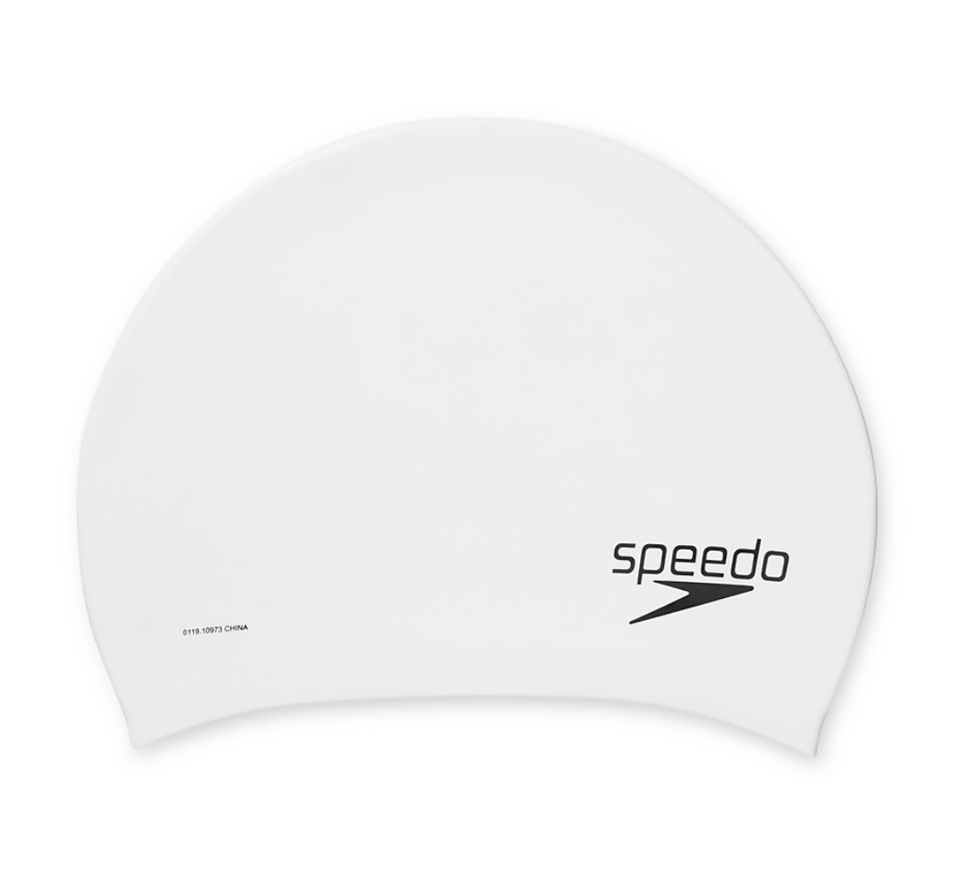 Speedo Adult Silicone Long Hair Cap White