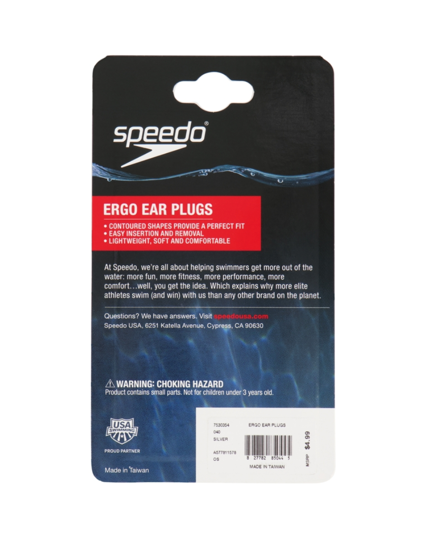 Speedo Ergo Ear Plugs Silver