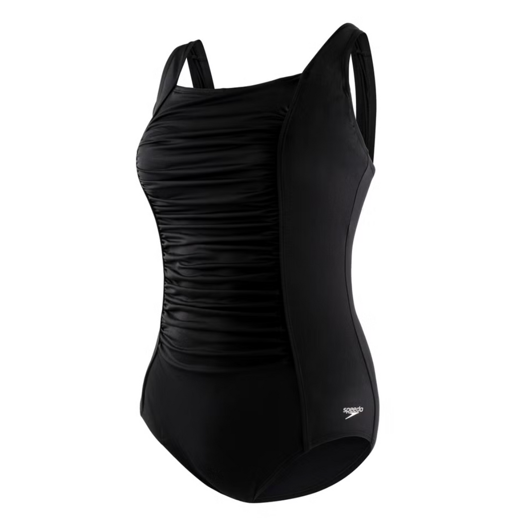 Speedo Women's Plus Solid Shirred Tank One Piece