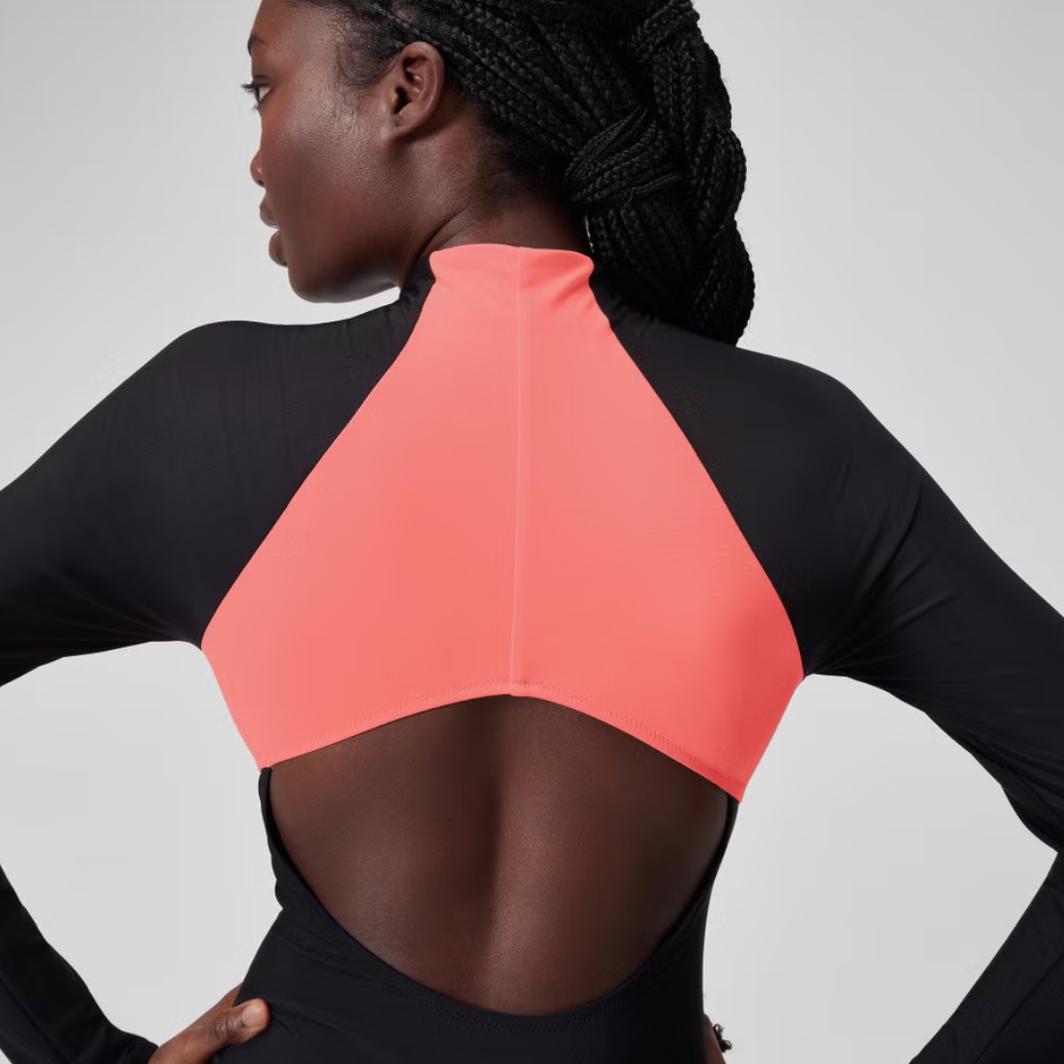 Speedo Women's Long Sleeve Zip One Piece Black