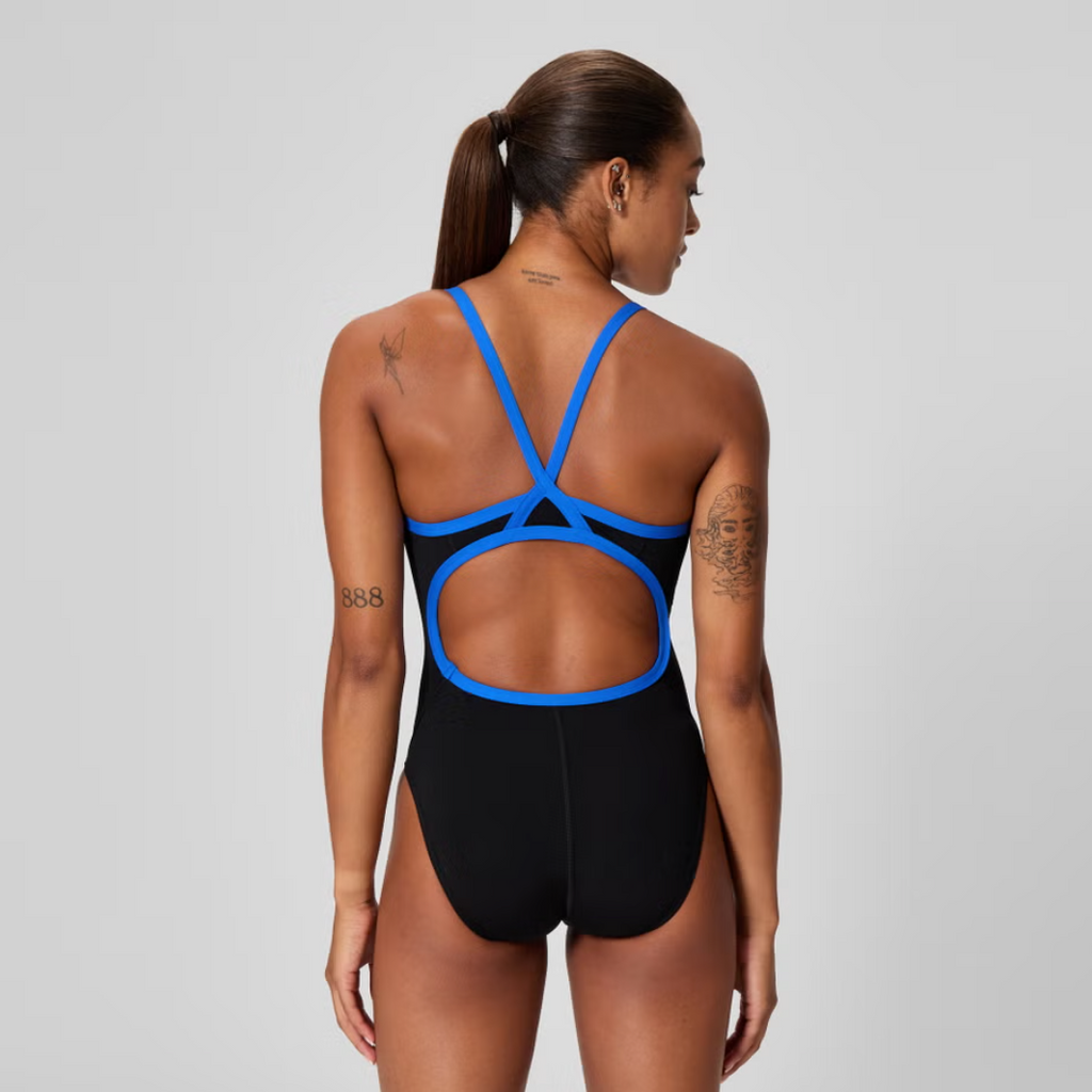 Speedo Women's Endurance+ - Solid Flyback Training One Piece Black/Blue