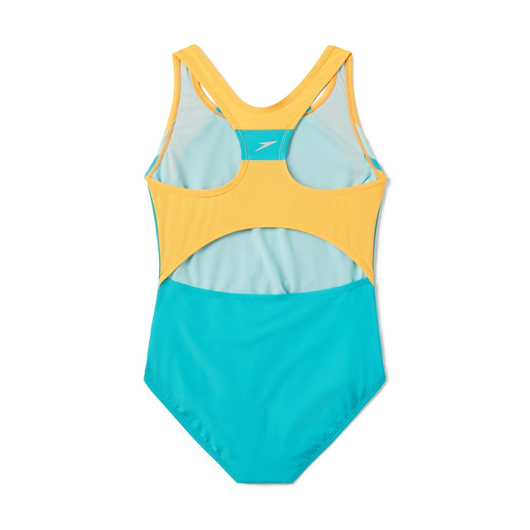 Speedo Girl's Infinity Splice One Piece Scuba Blue