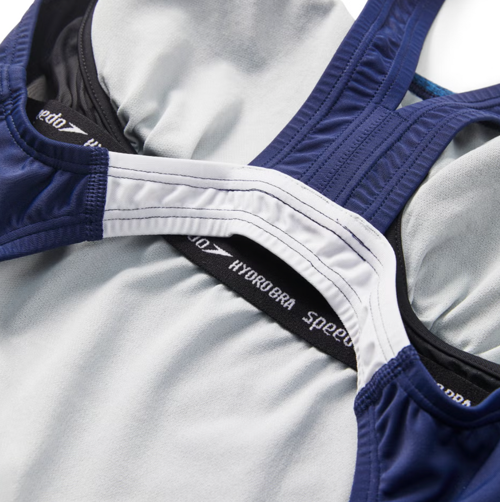 Speedo Women's Heather Quantum Fusion Splice One Piece Blue