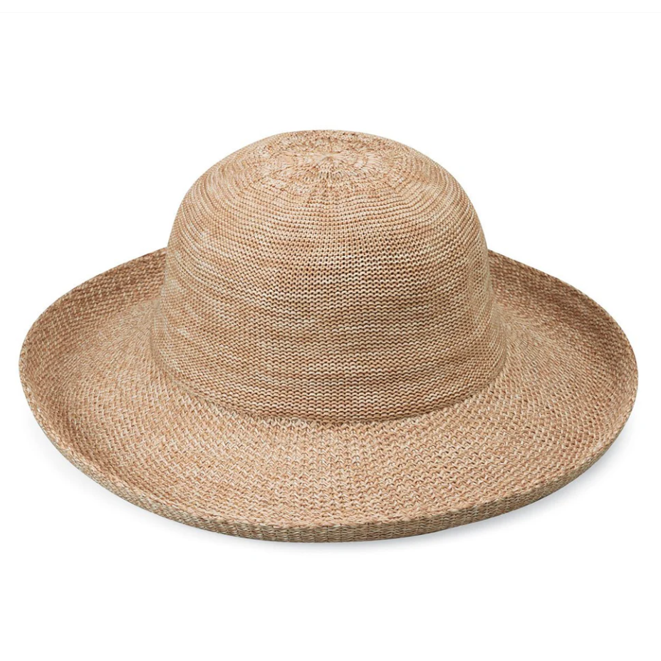 Wallaroo Petite Victoria Wide Brim Sun Hat Mixed Camel