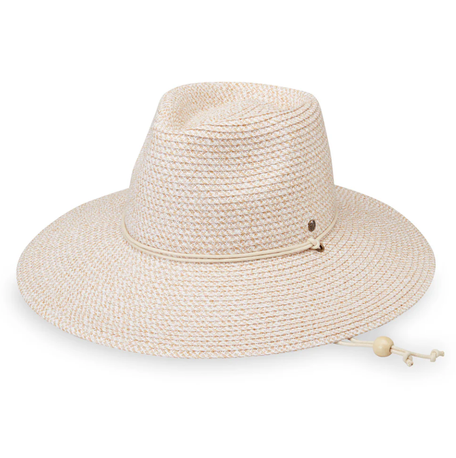 Wallaroo Petite Sanibel Wide Brim UPF Sun Hat White/Beige
