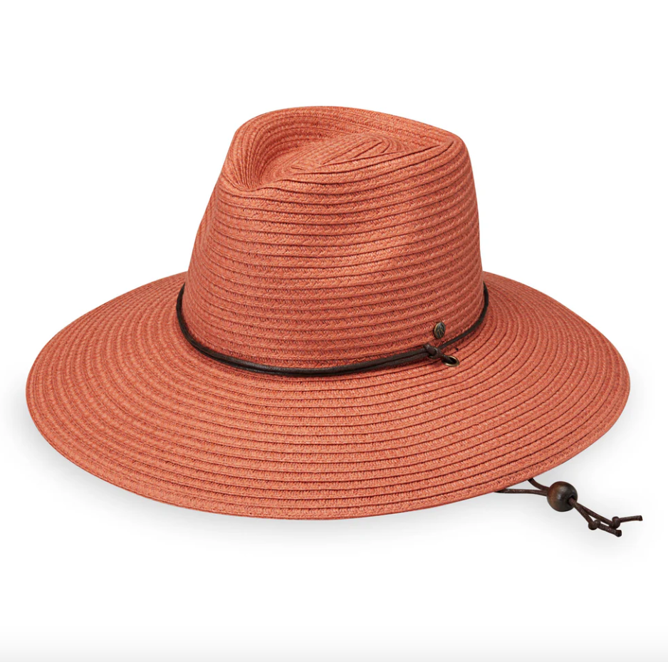 Wallaroo Petite Sanibel Wide Brim UPF Sun Hat Coral