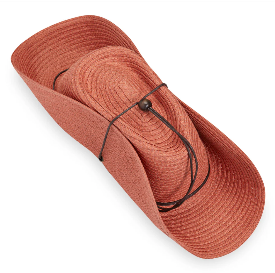 Wallaroo Petite Sanibel Wide Brim UPF Sun Hat Coral
