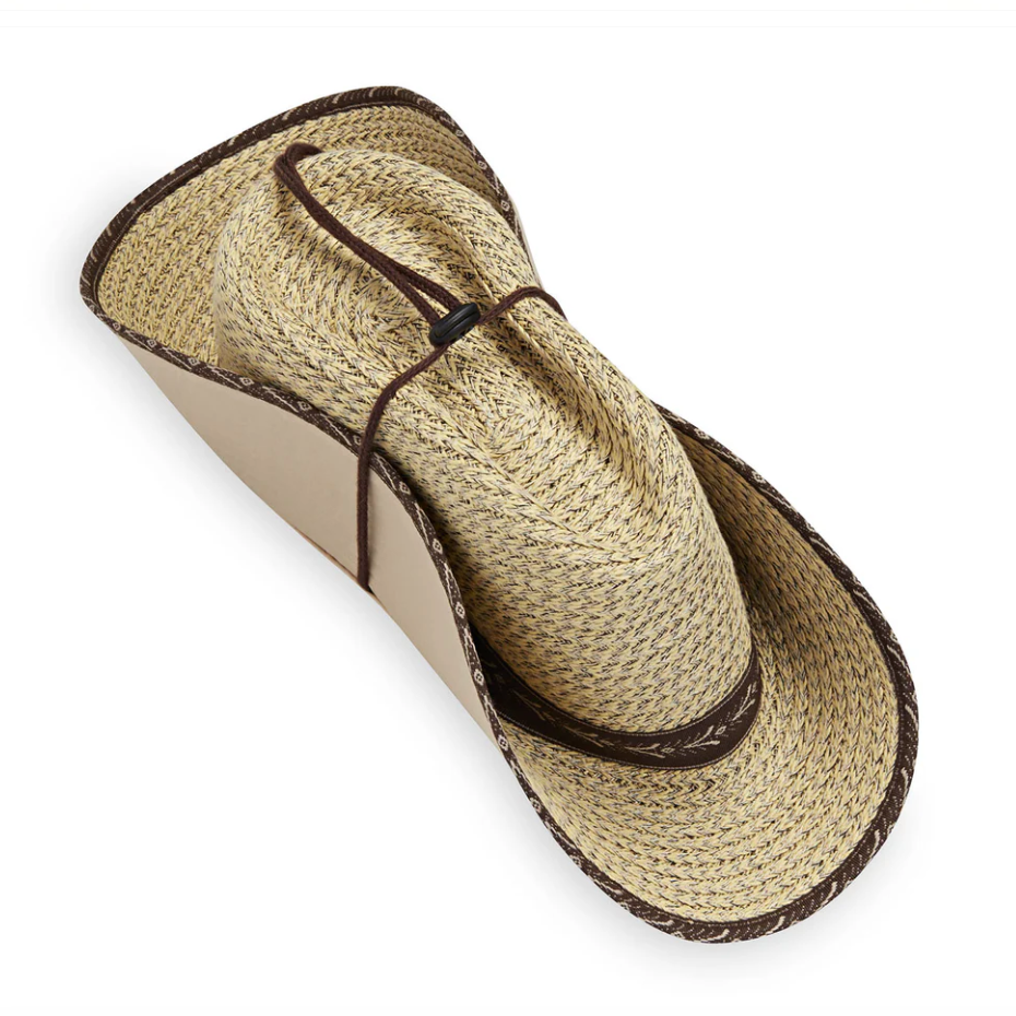 Wallaroo Cabo Fedora UPF Sun Hat Natural/Surf Trim