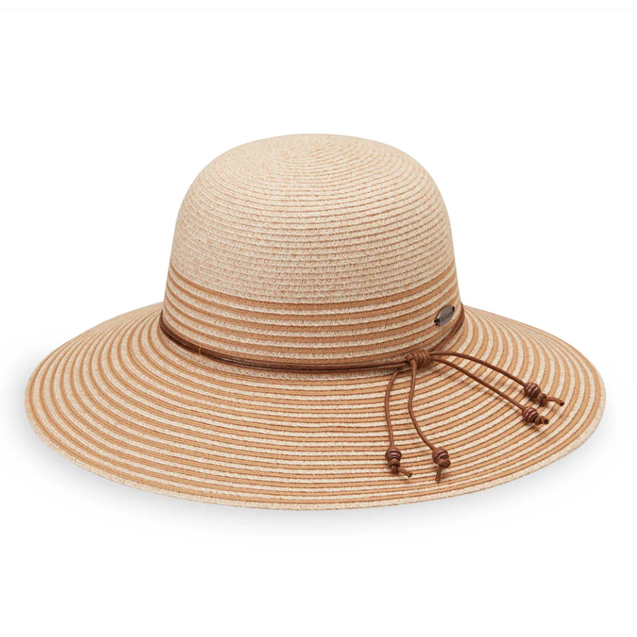 Wallaroo Petite Marseille Wide Brim Hat White/Beige