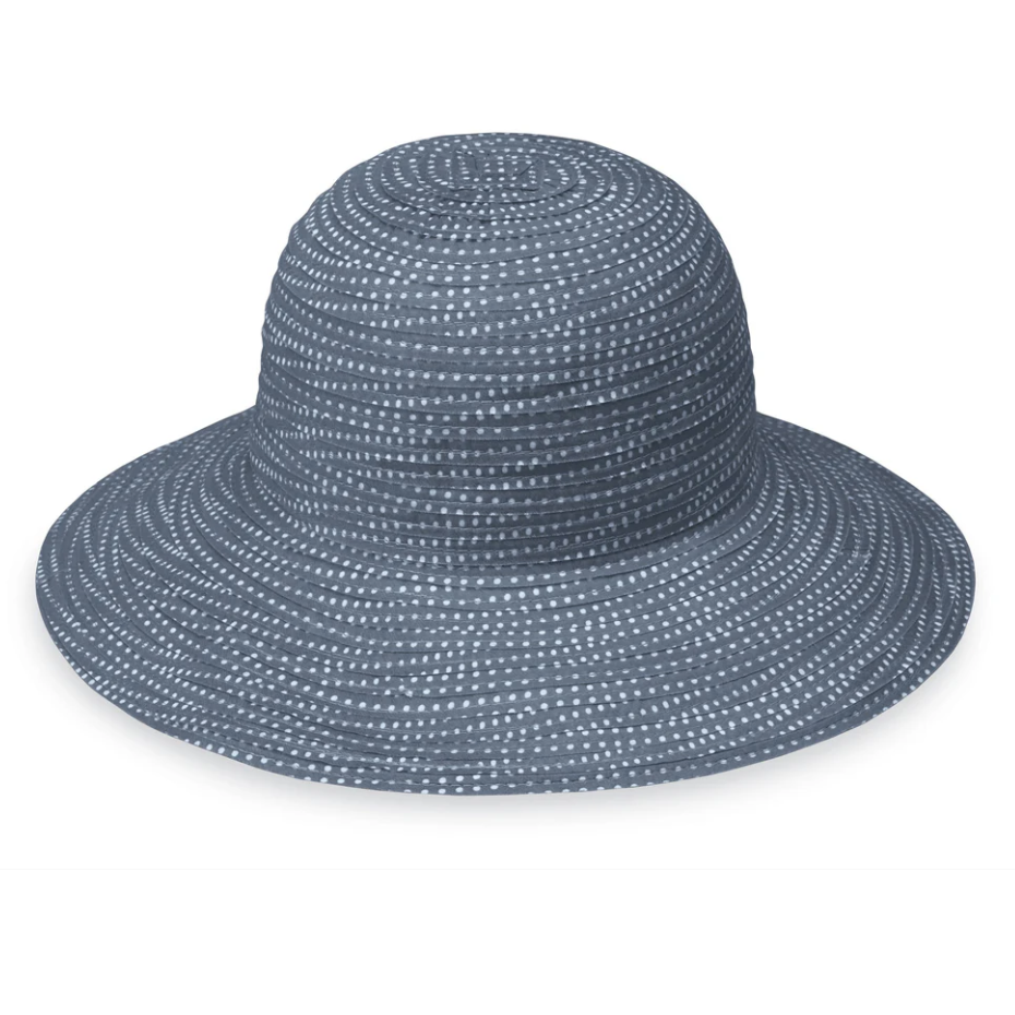 Wallaroo Petite Scrunchie Wide Brim Sun Hat Slate/White